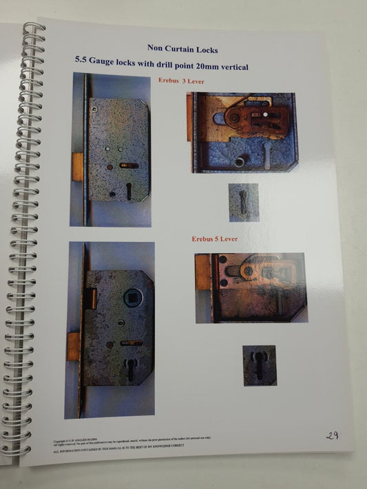 Mortice Lock Identification Non-Curtain Locks (Locksmith Aid) 76 Page Book