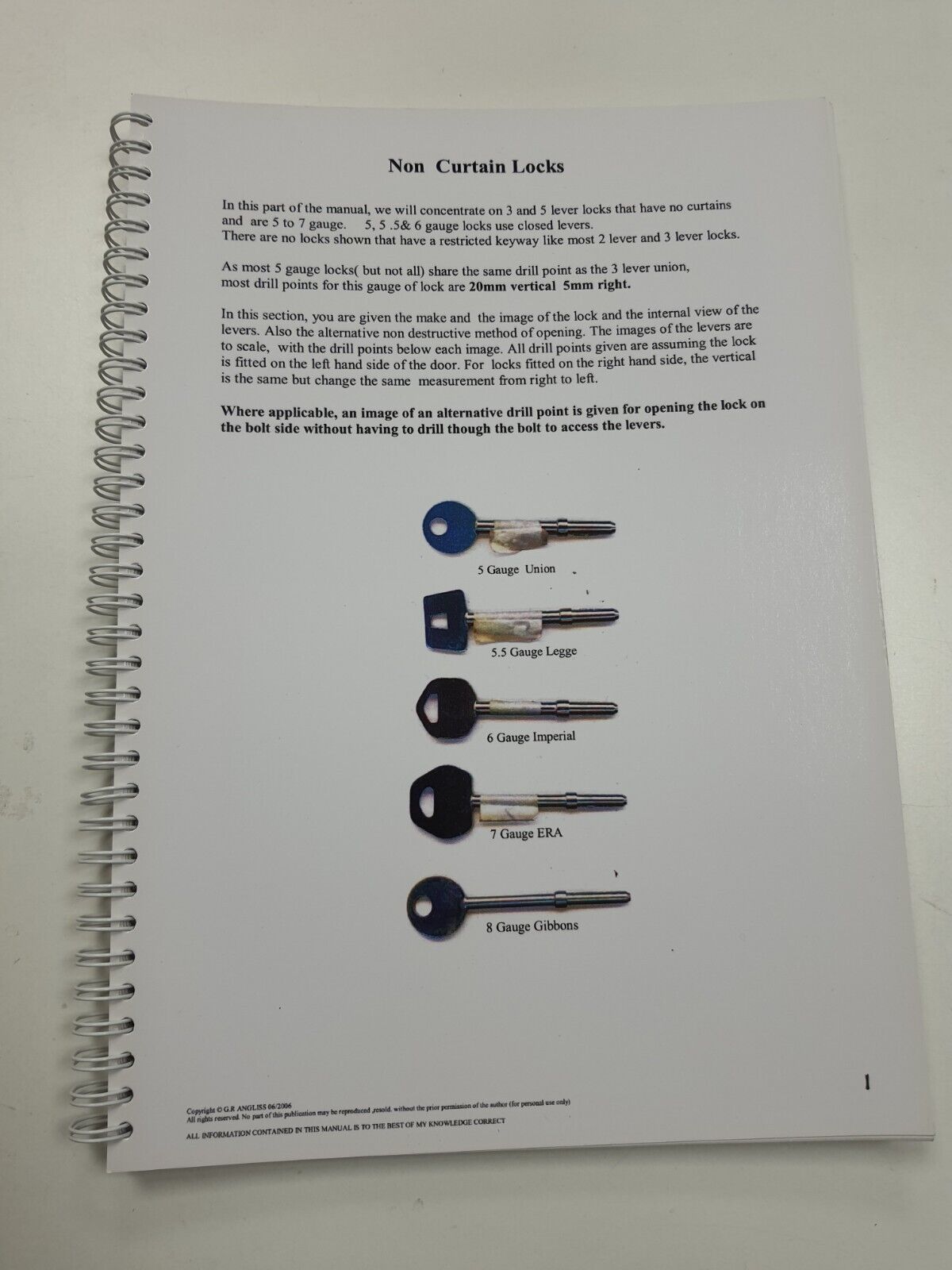 Mortice Lock Identification Non-Curtain Locks (Locksmith Aid) 76 Page Book