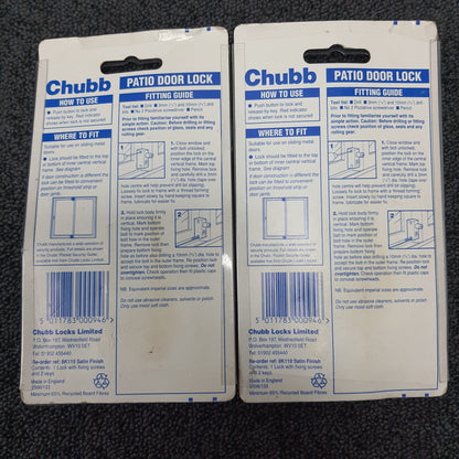 Chubb 8K119 Patio Door Locks X2