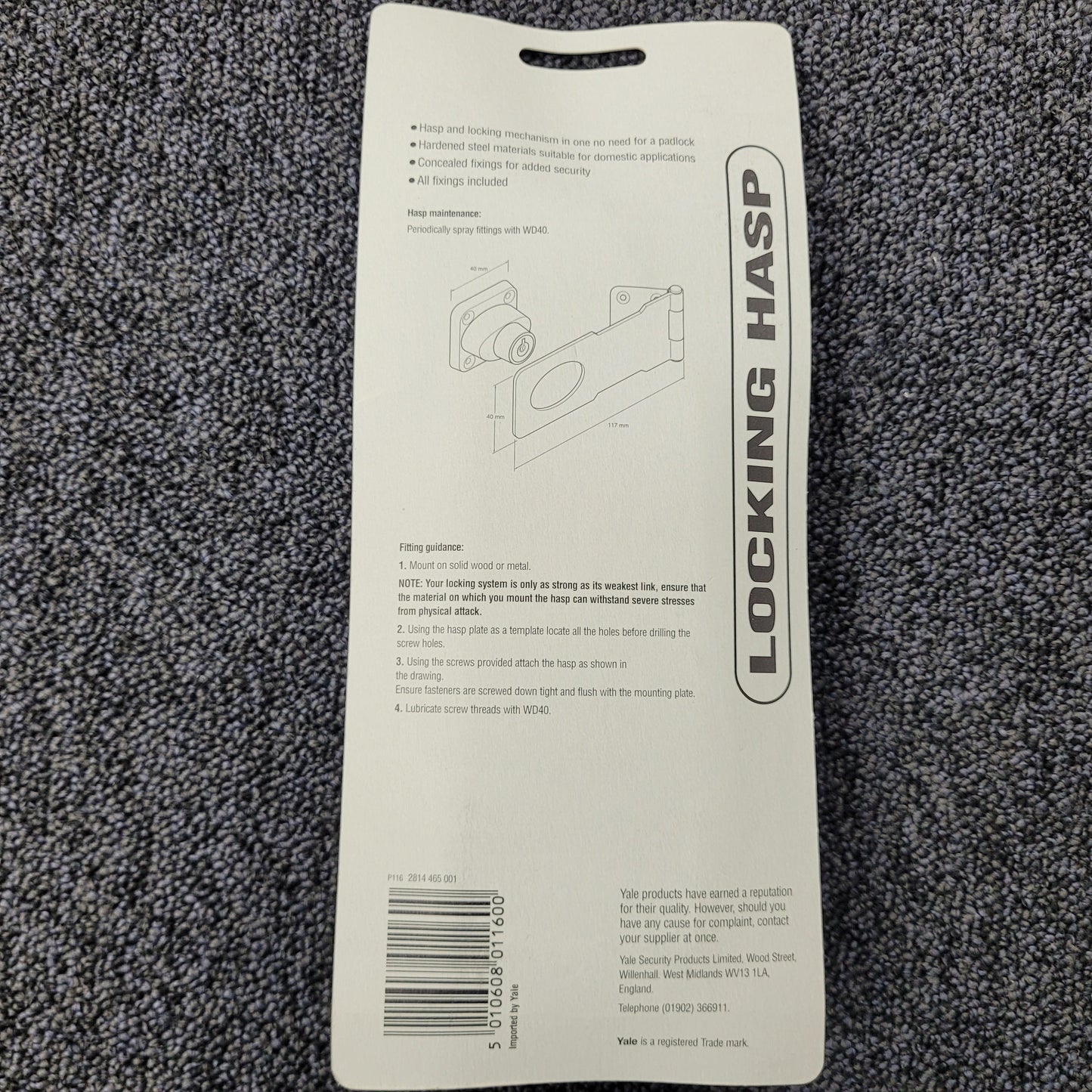 Job lot 4 x Yale P116 Locking Hasp
