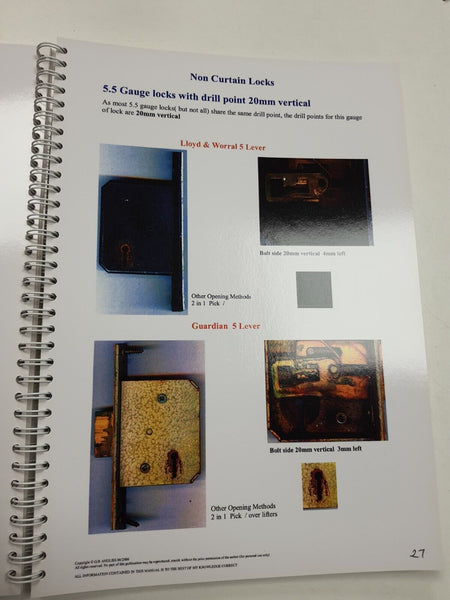 Mortice Lock Identification Non-Curtain Locks (Locksmith Aid) 76 Page Book